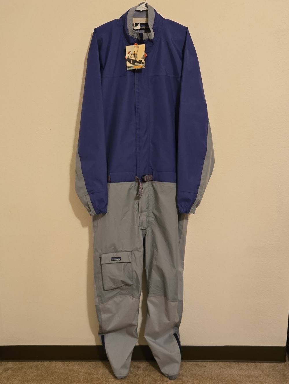 Patagonia Blue and Gray Collegiate 1-Piece Suit - XL